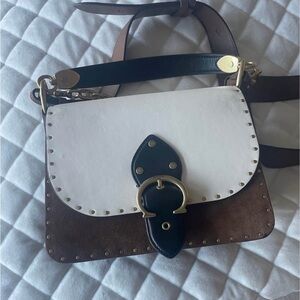 Coach White and Brown Crossbody Bag